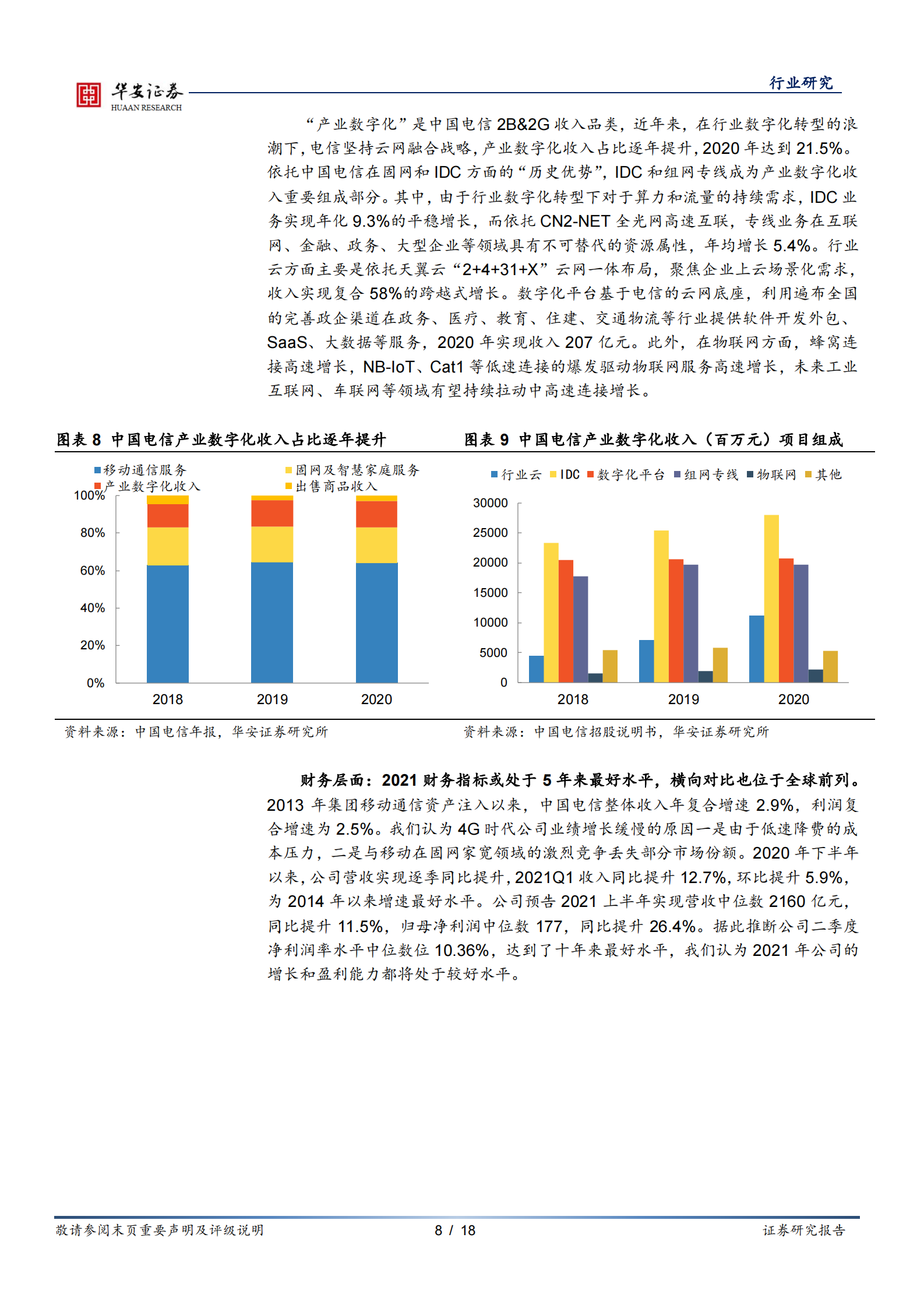 通信运营行业：运营商系列一，中国电信即将回A，运营商开启云网融合新时代-20210809-华安证券-18页 第8页