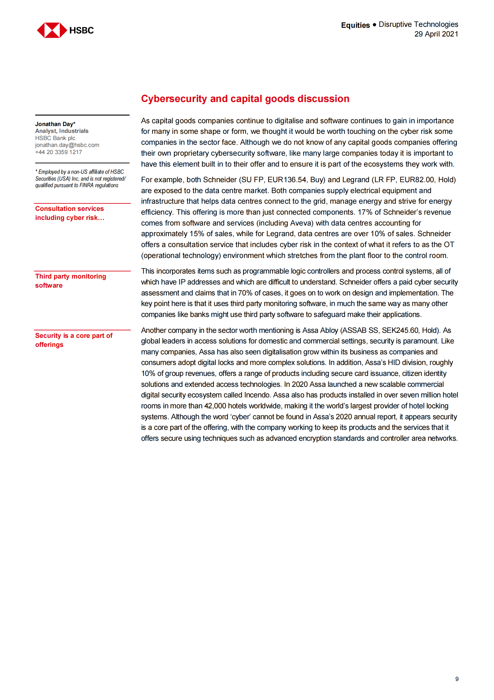 HSBC-全球互联网行业-网络安全：受主题影响的9只股票-2021.4.29-48页 第9页