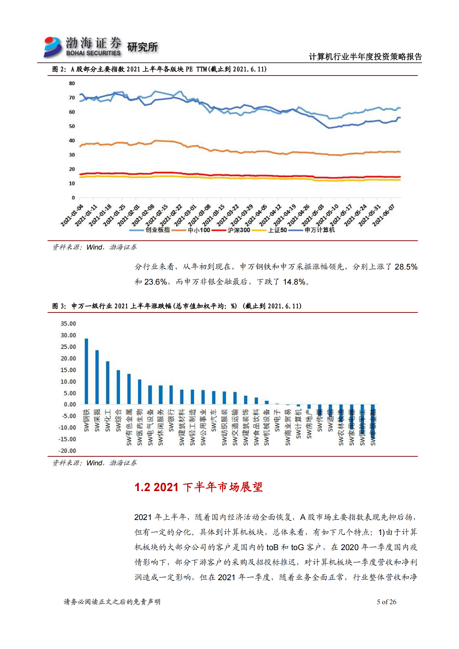 计算机行业2021年半年度投资策略报告：聚焦业绩成长，关注云计算和网络安全-20210615-渤海证券-26页 第5页