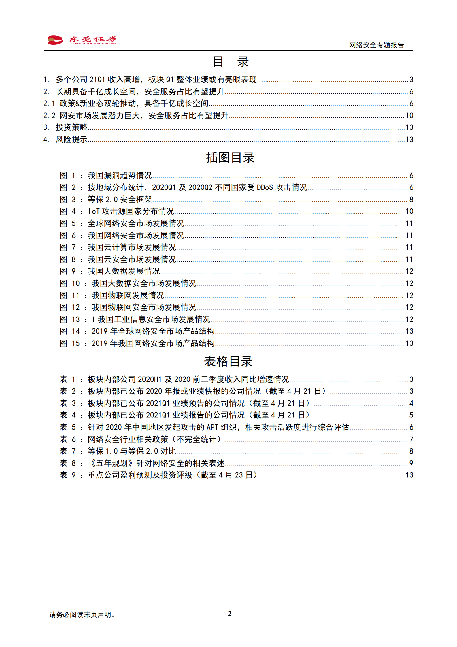 计算机行业网络安全专题报告：板块Q1整体业绩或有亮眼表现，长期具备千亿成长空间-20210423-东莞证券-14页 第2页