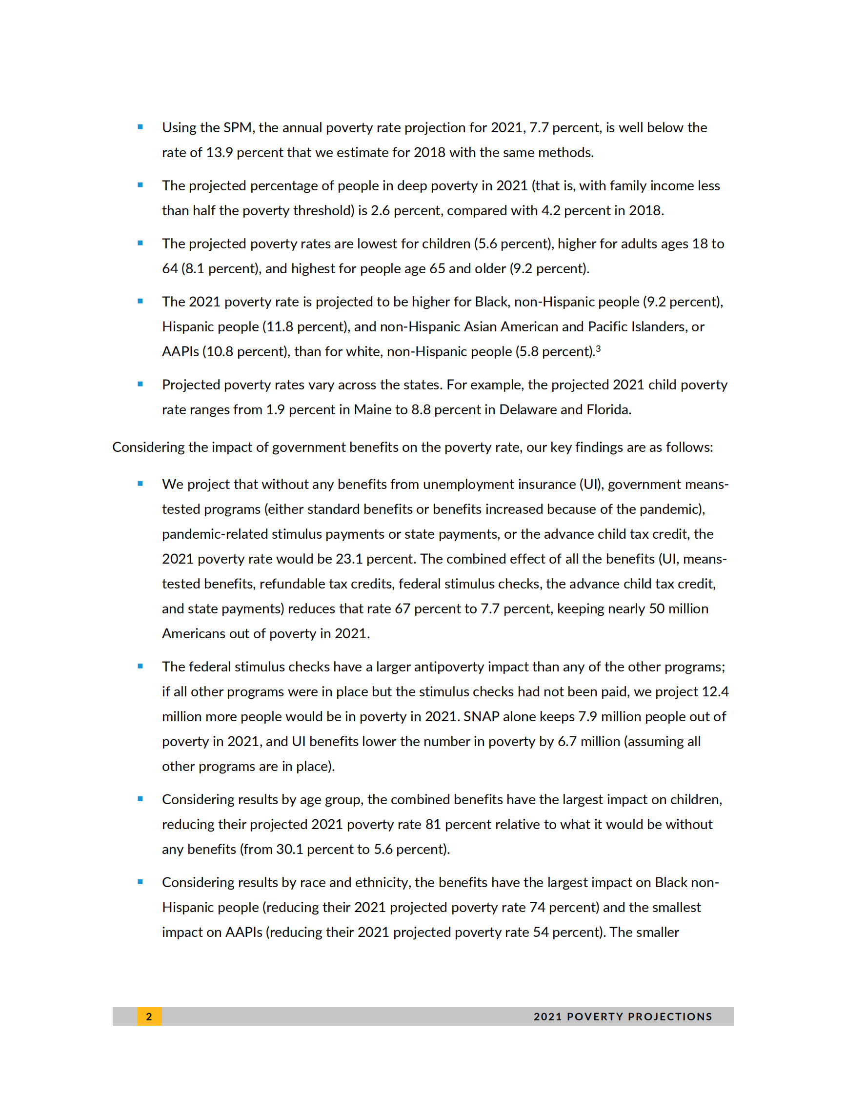 城市研究所-2021年美国贫困预测：评估福利和刺激措施的影响（英）-2021.7-46页 第6页
