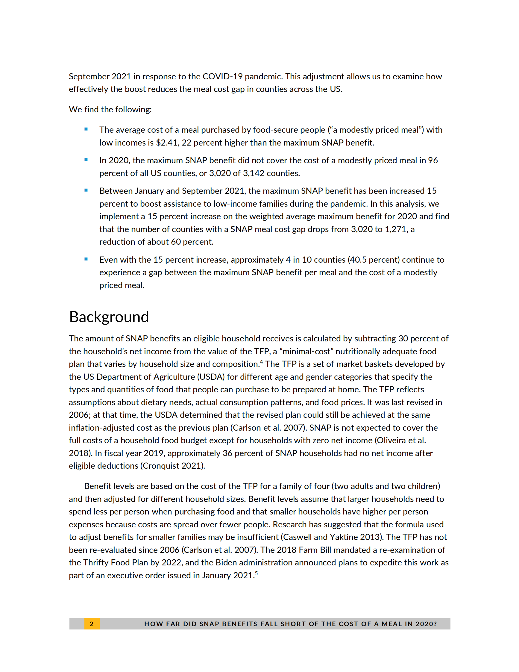 城市研究所-到2020年，SNAP福利在多大程度上还不能覆盖一顿饭的成本？（英）-2021.7-14页 第2页