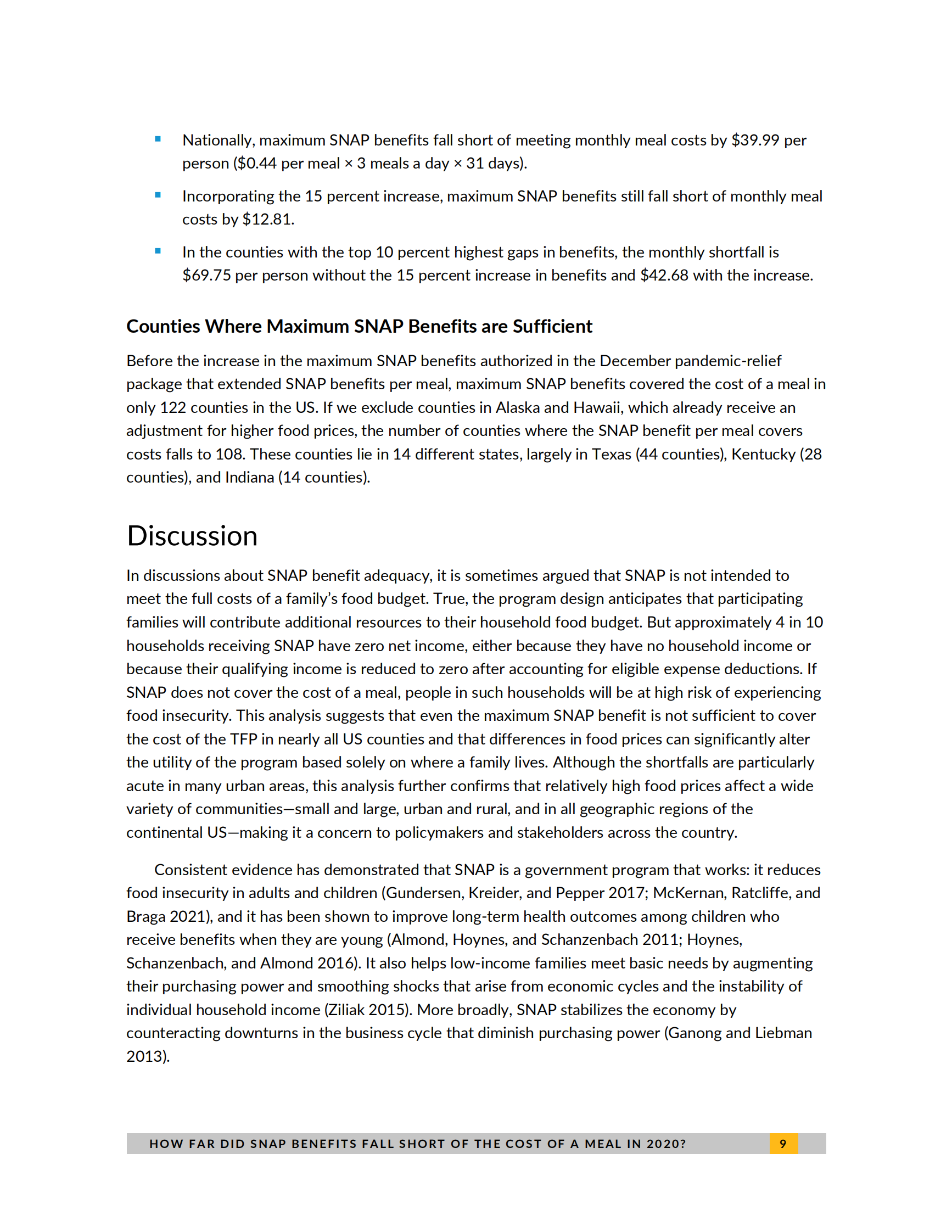 城市研究所-到2020年，SNAP福利在多大程度上还不能覆盖一顿饭的成本？（英）-2021.7-14页 第9页