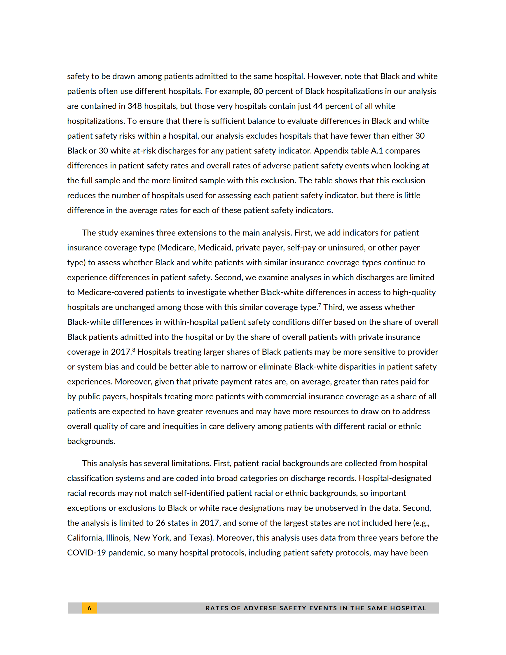城市研究所-黑人和白人患者在同一家医院的不良安全事件发生率相似吗？（英）-2021.7-35页 第10页
