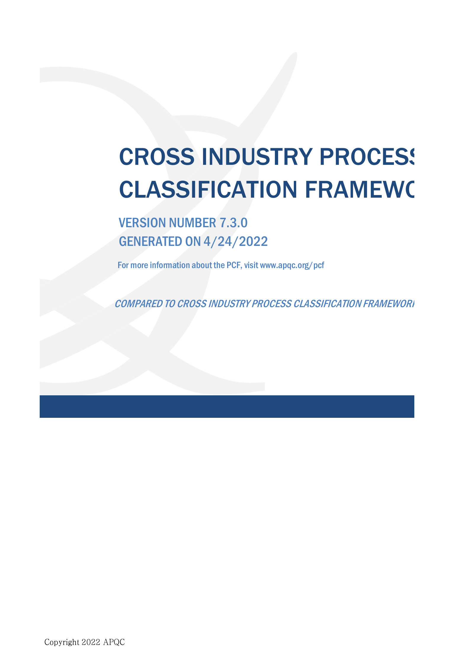 APQC流程清单K012571_Cross-Industry PCF 7.3_翻译 第1页