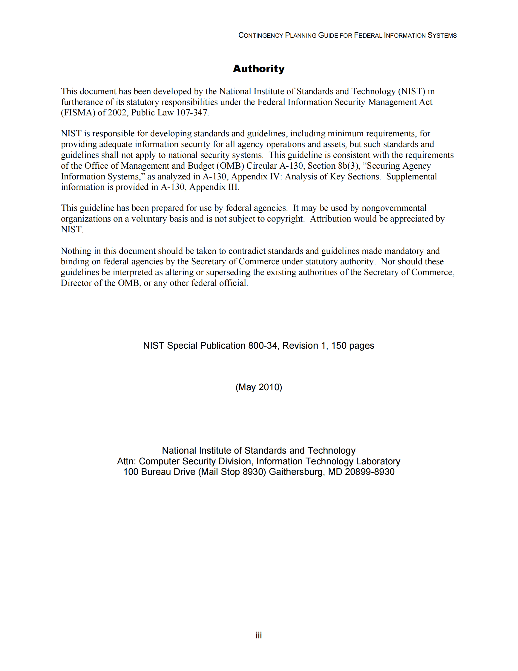 参考文献7：NIST-SP 800-34（英文版） 第5页