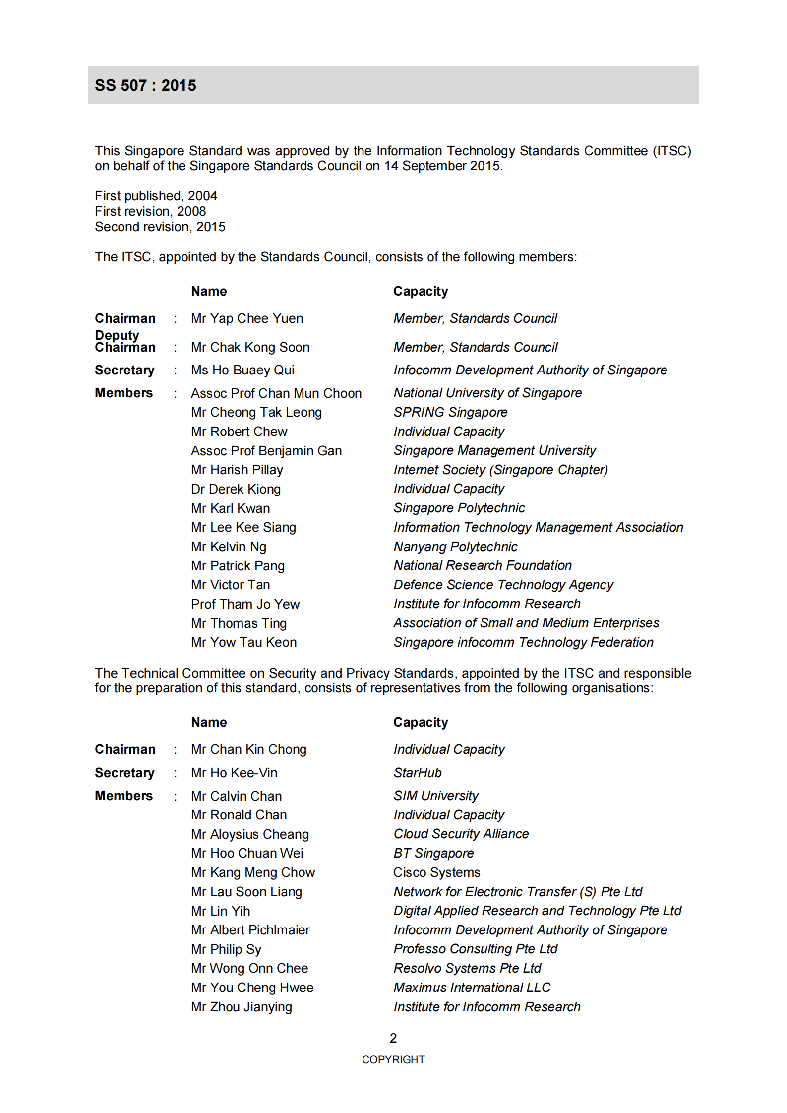 参考文献9：SS-507-2015（英文版） 第3页