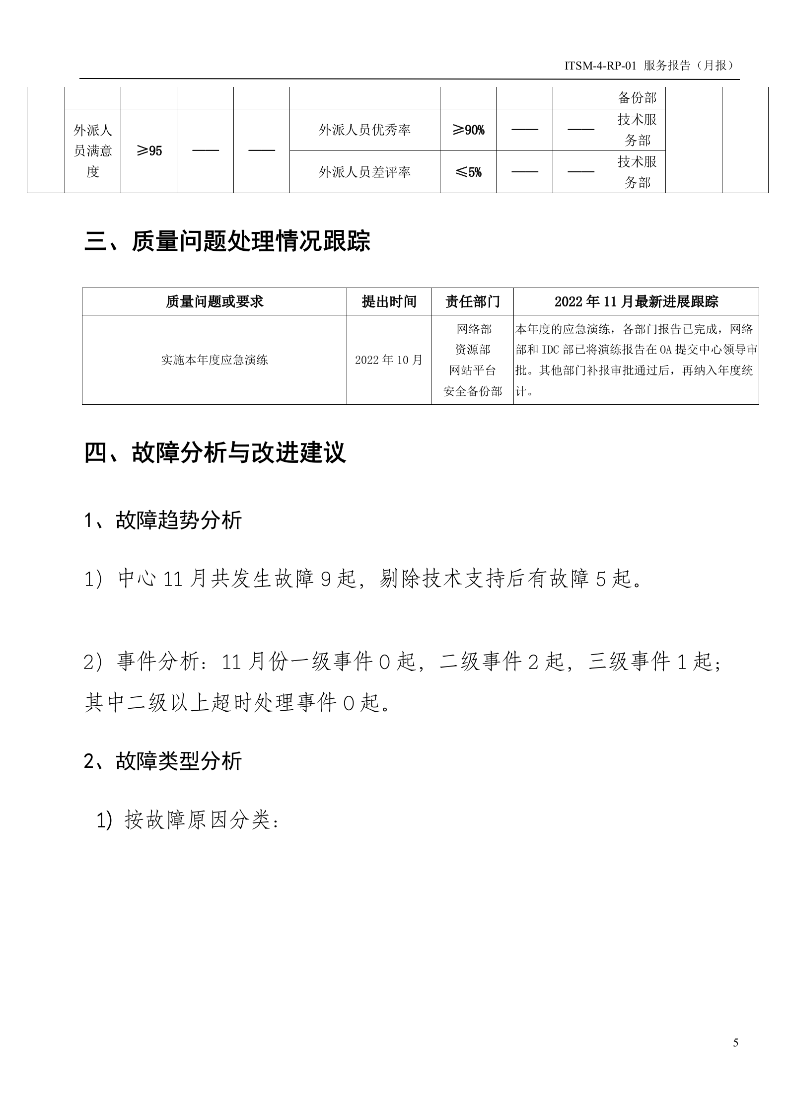 ITSM-4-RP-01 服务报告（月报）-服务部现行月报 第5页