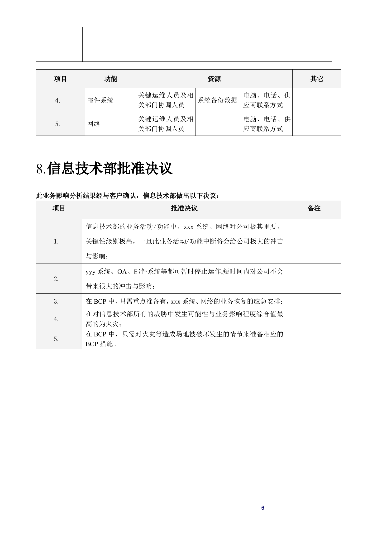 业务影响分析报告范文模板 第8页