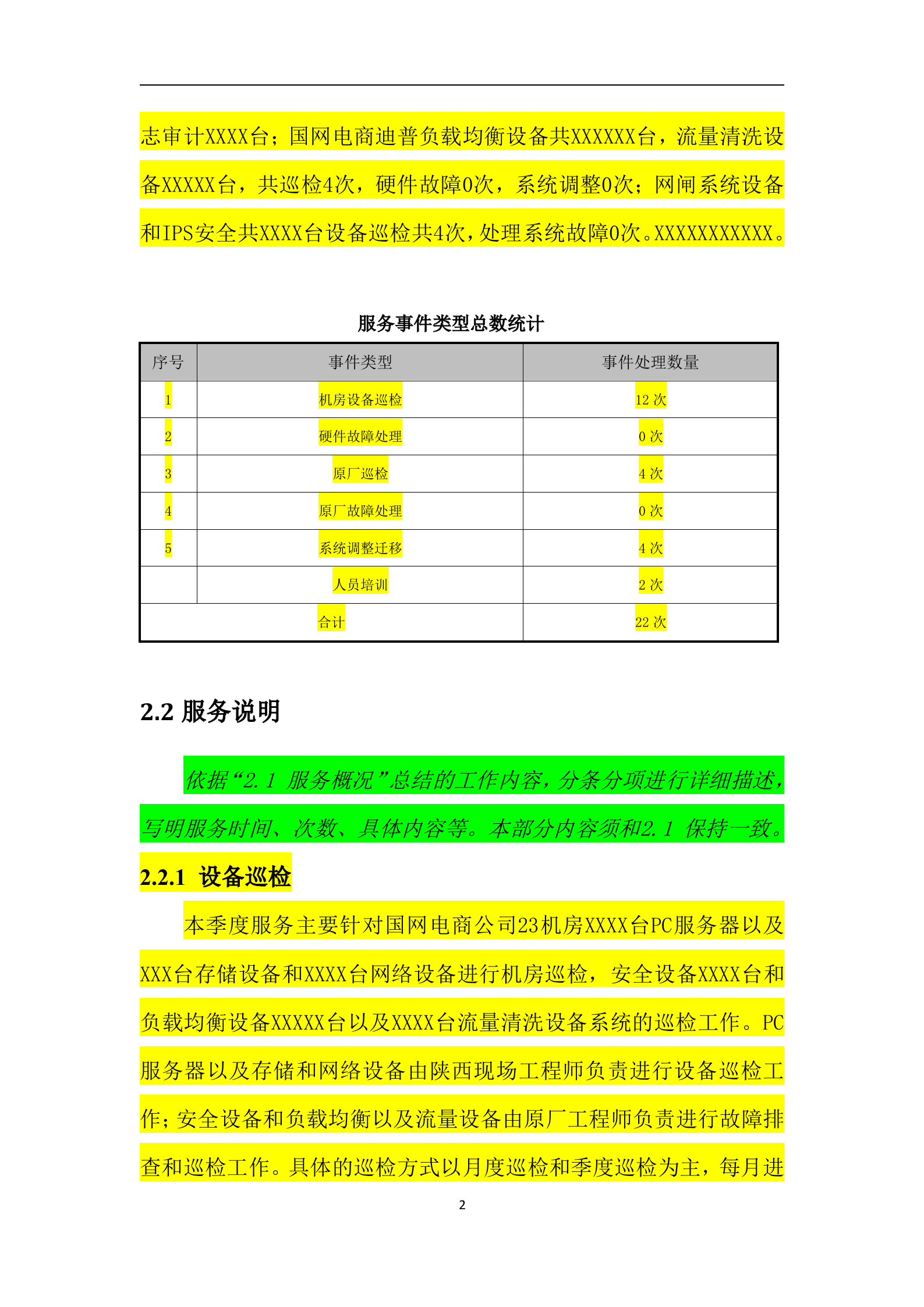 季度服务报告-2022年XXXX项目（第XX季度） 第3页