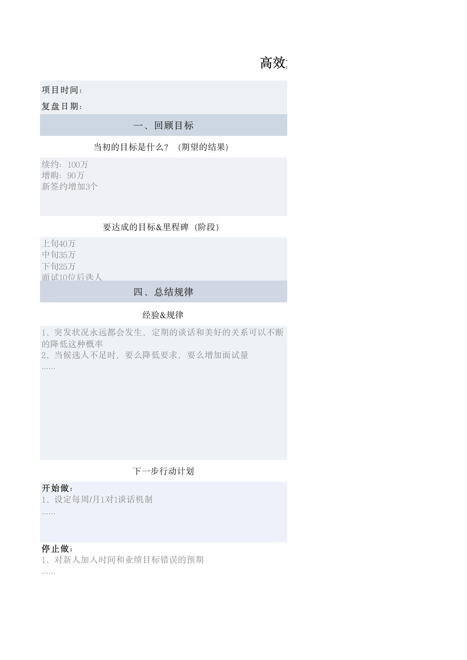 管理复盘工具表 第1页