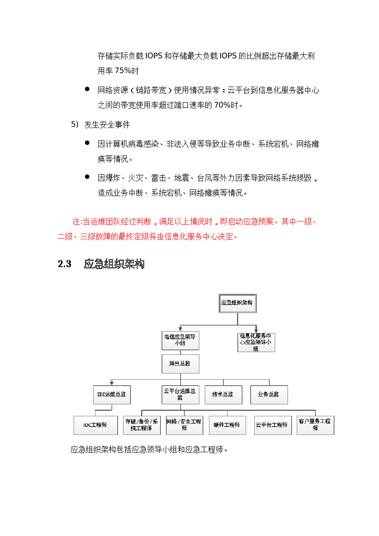 电子政务云应急预案 第8页