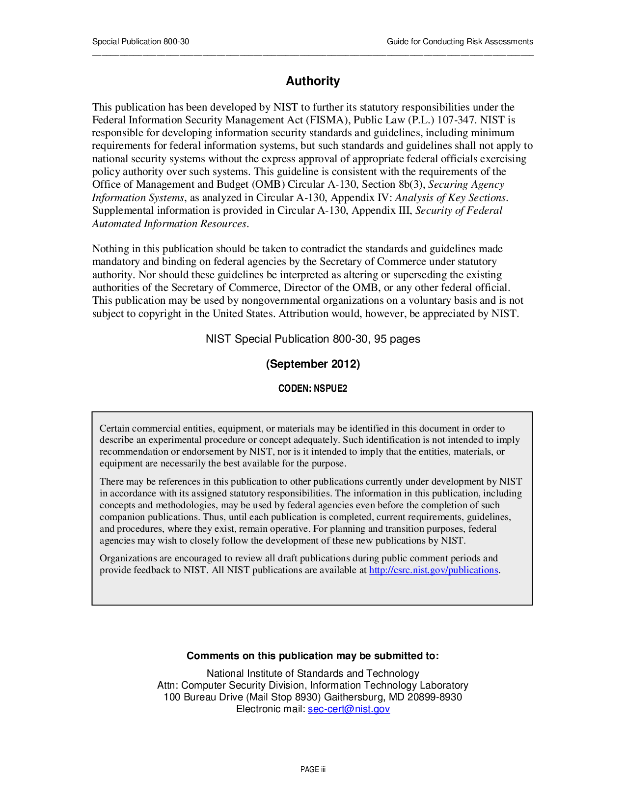 NIST SP 800-30r1风险评估的指南 第3页